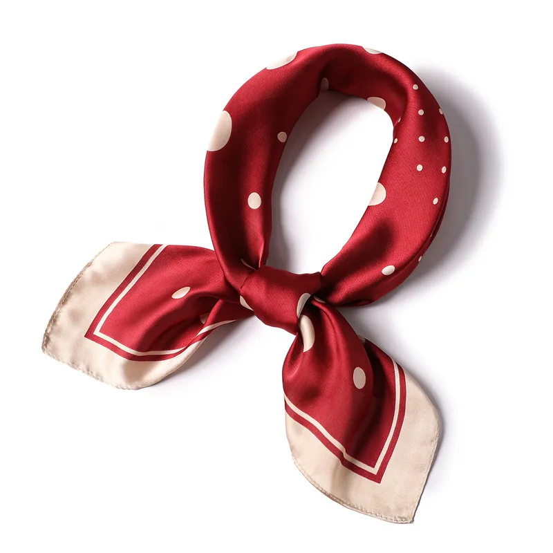 Новинка 2021 шелковый шарф квадратный женский большой и маленький узор в горошек