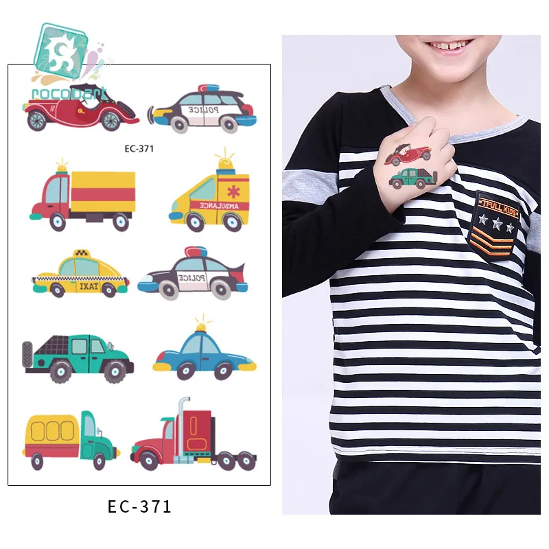 EC-371 Rocooart, мультяшная татуировка для детей, милый воздушный шар, экскаватор, поддельная татуировка, Детское тату, боди-арт, водостойкая временная татуировка, наклейка - Цвет: EC-371