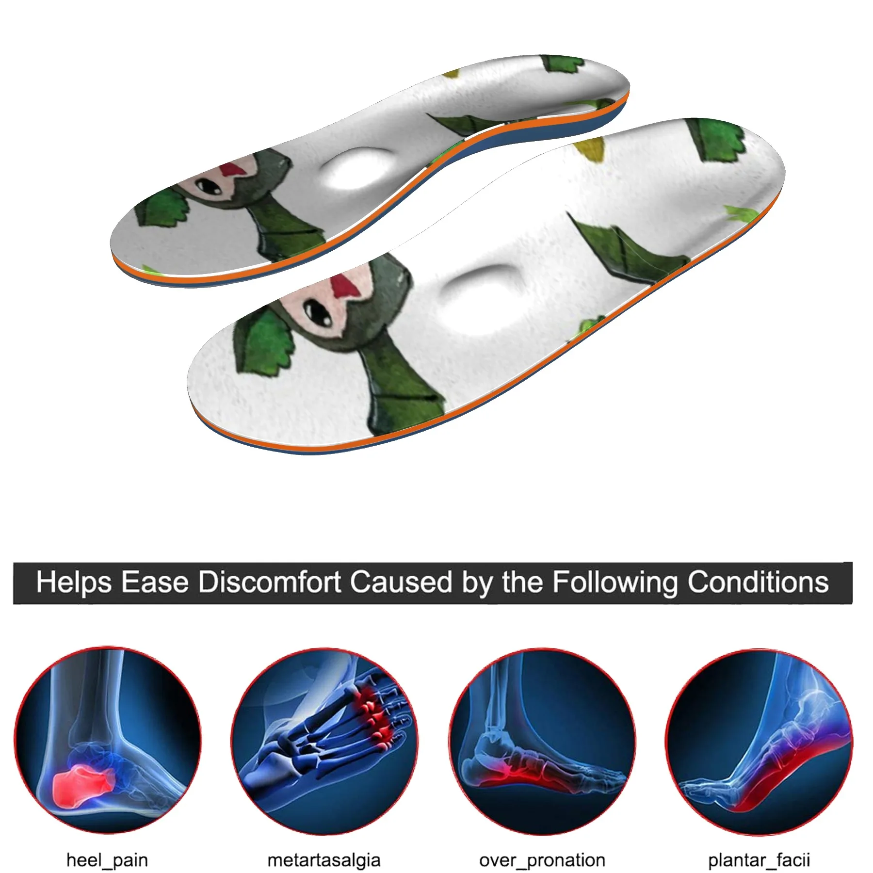 Fashion sole, universal heel orthopedic pad, plantar fasciitis, plantar arch support, orthopedic insole