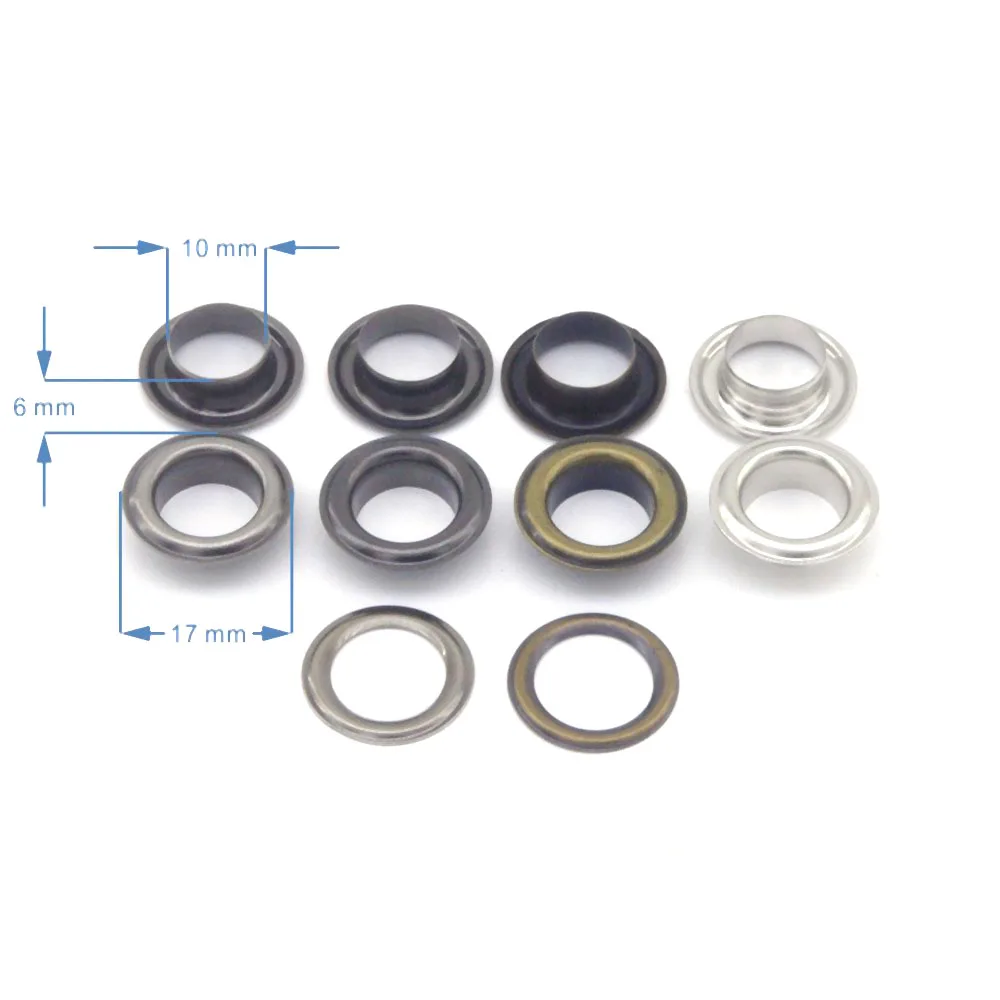 Оптовая продажа 100 компл./лот металлические латунные люверсы с шайбой 17 мм * 10