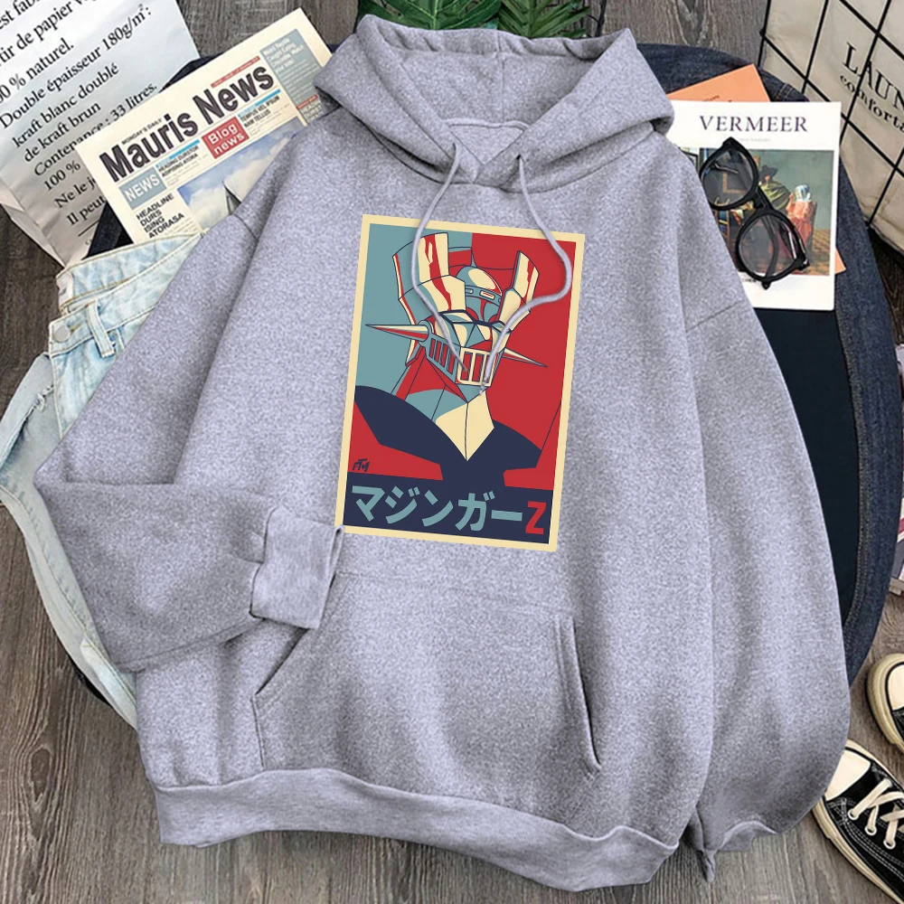 Толстовка Mazinger Z Мужская Флисовая с капюшоном и карманами свитшот аниме принтом в