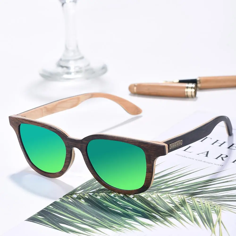 

BOBO BIRD Wooden Sunglasses Men Polarized okulary przeciwsoneczne Vintage Male Anti-Reflective UV400 Personalize Dropshipping