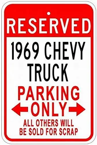 

HomDeo Настенный декор жестяной знак Металл 1969 69 Chevy грузовик Парковка-8x12 дюймов металлические знаки Новинка