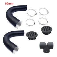 90mm air pipe hose line heater air vent outlet flat t piece connector set for diesel heater for webasto dometic planer