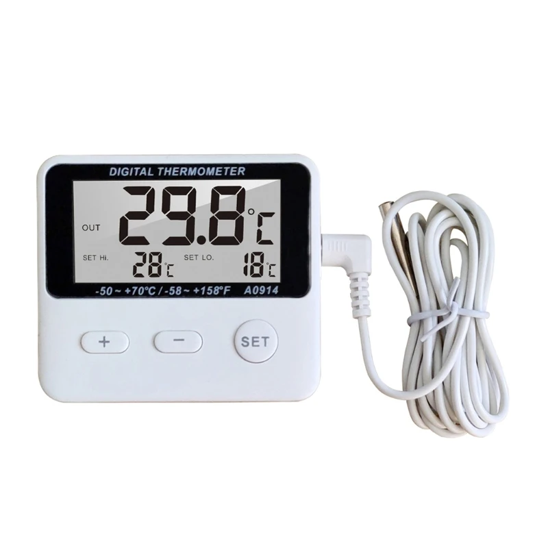 

Термометр с зондом и сигнализацией высокой и низкой температуры