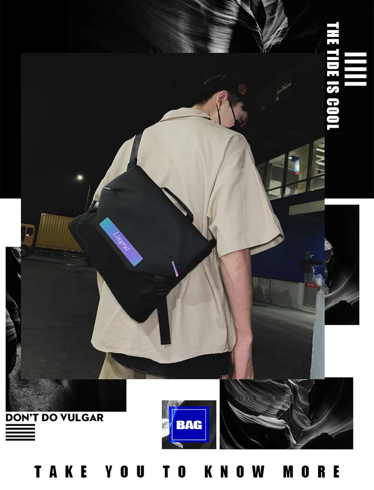 

Nylon Crossbody Bags For Men Handbag High Quality Black Gray Waterproof Shoulder Casual Lovers Messenger Bag