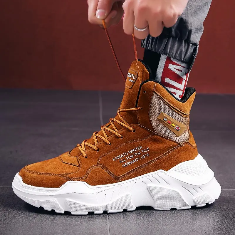 

Высокие беговые кроссовки Hightop для увеличения роста, мужские кроссовки, мужская спортивная обувь, мужская обувь, коричневая искусственная о...
