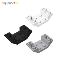 aquaryta 20pcs building blocks parts moc plates 2x4 reverse curved brick with holes compatible 4871 diy education toys for teens