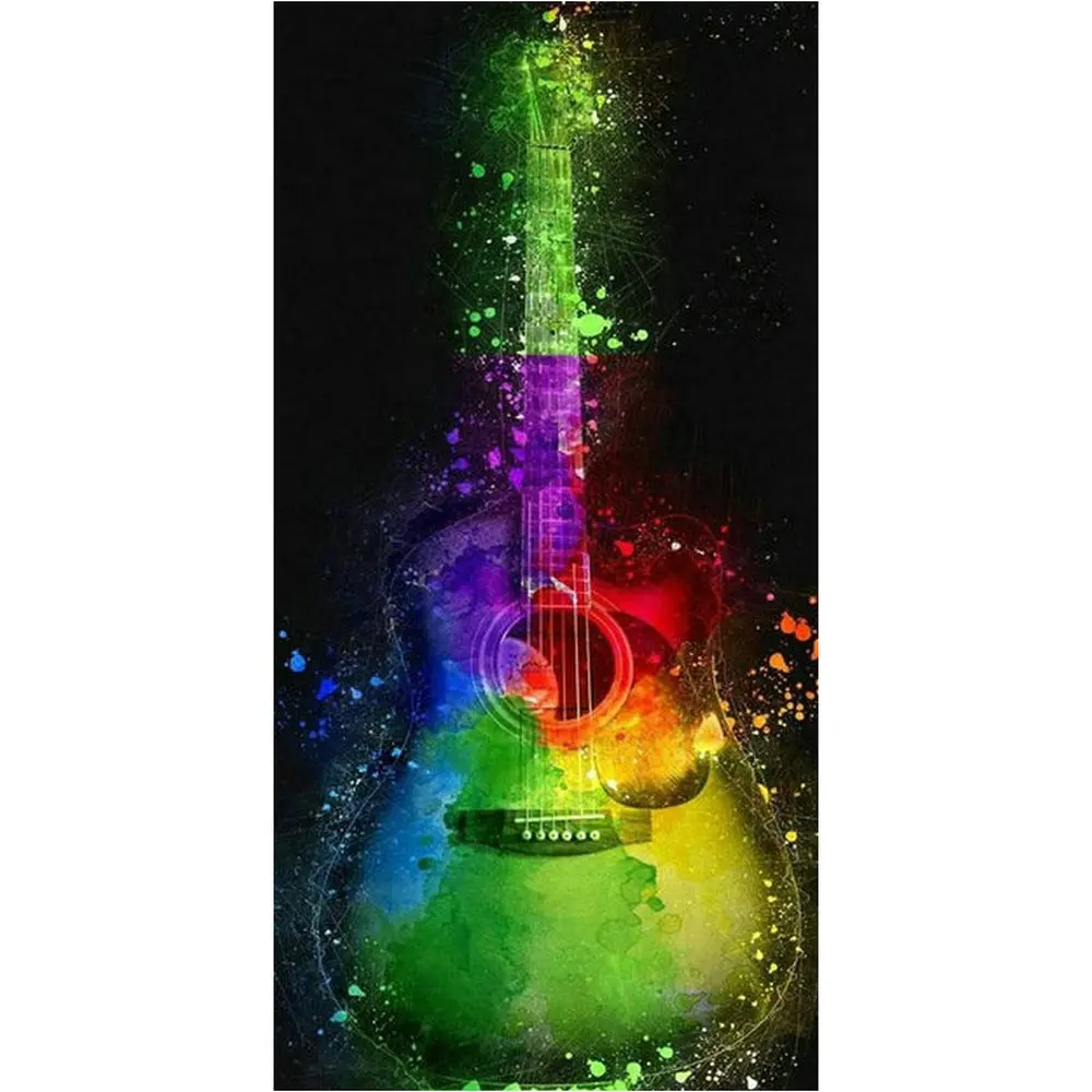 5d полный квадрат/круглая Алмазная картина гитара узор мозаика музыка значок