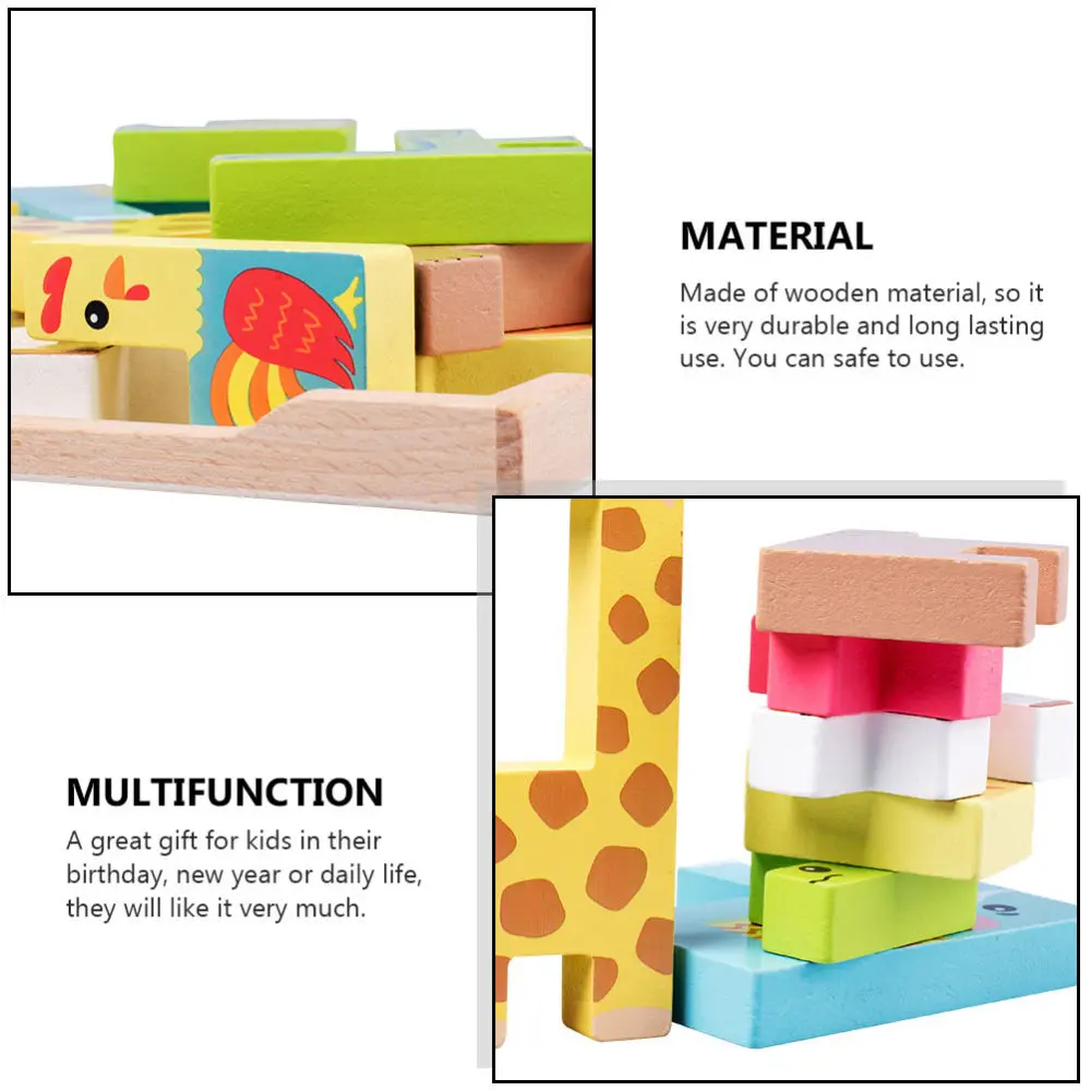 

1pc Wooden Animal Jigsaw Puzzles Kids Educational Plaything Cartoon 3D Puzzles