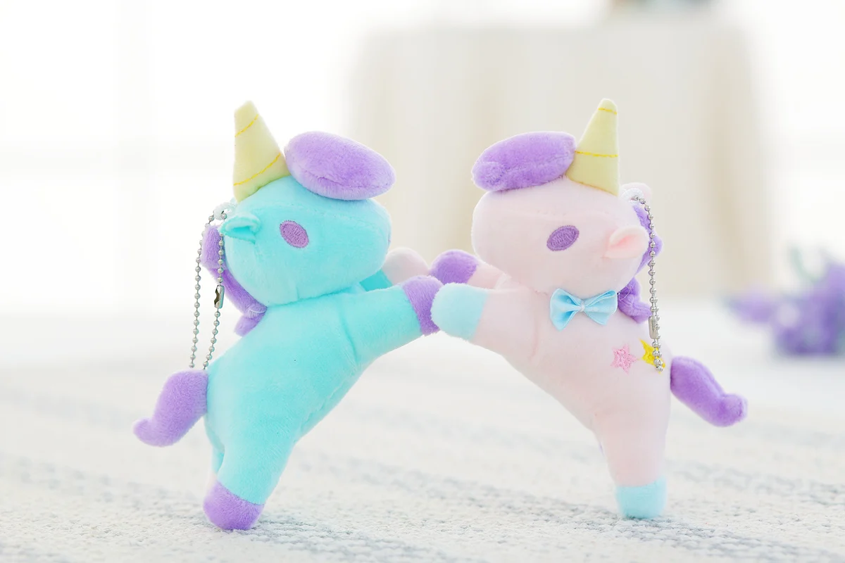 1Pcs Unicorn Plush Toy Keychain Plush with Keychain Cute Stuffed Kawaii Cute Baby Doll Key Chain Cute Pendant Small Baby Kid Toy