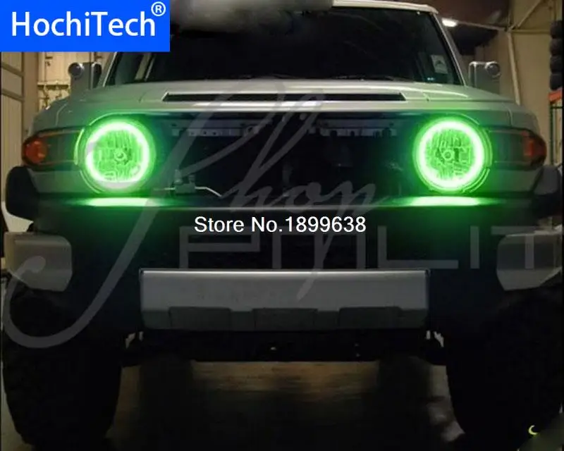 Для 2007 2014 Toyota FJ Cruiser светодиодсветодиодный RGB глаза ангела гало кольца фары лампы 7