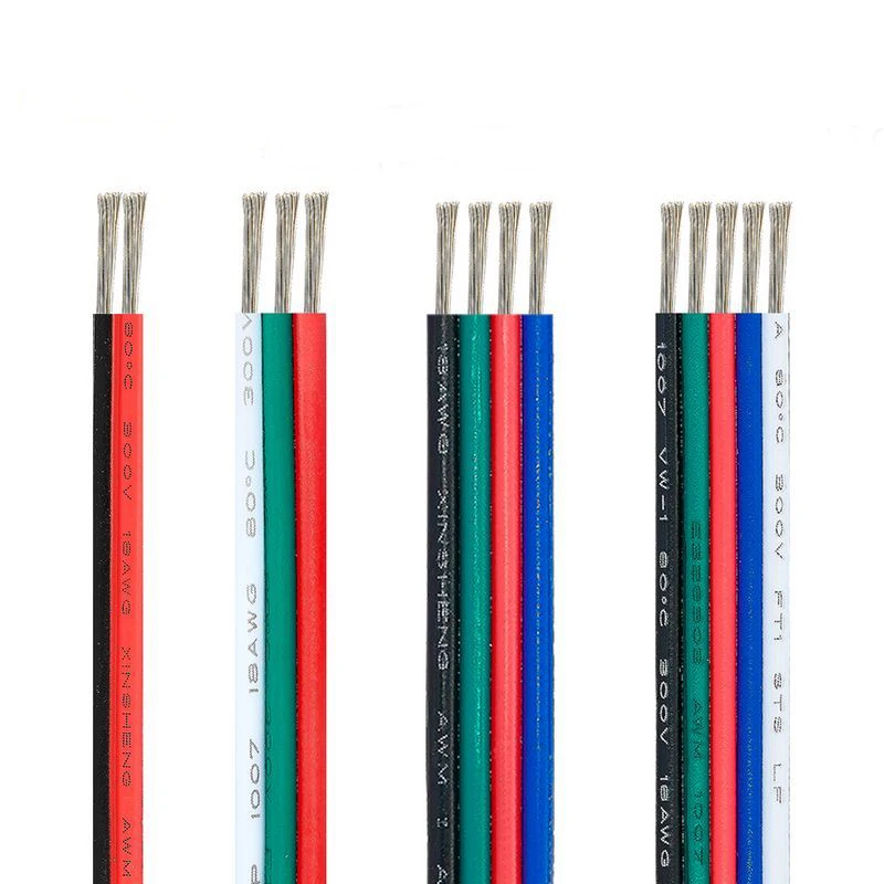 Электрический кабель 10 м 2 pin/3pin/4pin/5pin 22/20/18AWG ПВХ электрический провод луженая