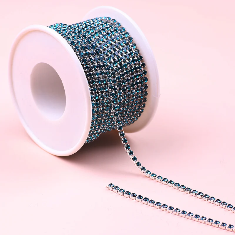 

10Yards Ss6-Ss12 Crystal Rhinestone Chain Trim Cup Claw Chain Glue-On Sew On For Apparel Shoes Bag Caps Diy Sewing Decoratio