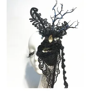 H3386 ручная черная маска на половину лица для Хэллоуина, вечерние, женские, рождественские, маскарадные, карнавальные, для выступлений, аксессуары