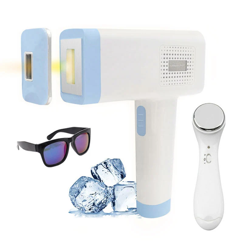 with Face massager Lescolton новейший 4в1 IPL Удаление волос Cool T012C Эпилятор постоянный бикини триммер электрический depilador лазер - Цвет: with Face massager