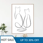 Абстрактный Настенный декор с изображением двух кошек