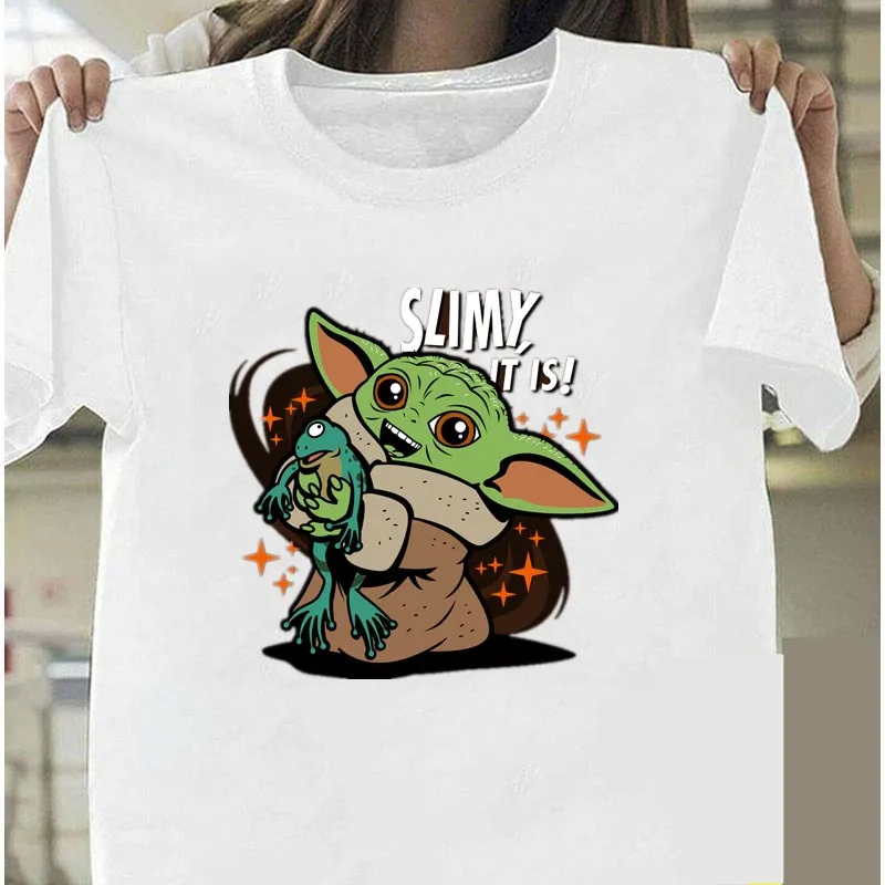 Детская футболка Yoda Mandalorian Space Мужская унисекс Cute хип хоп топы футболки с