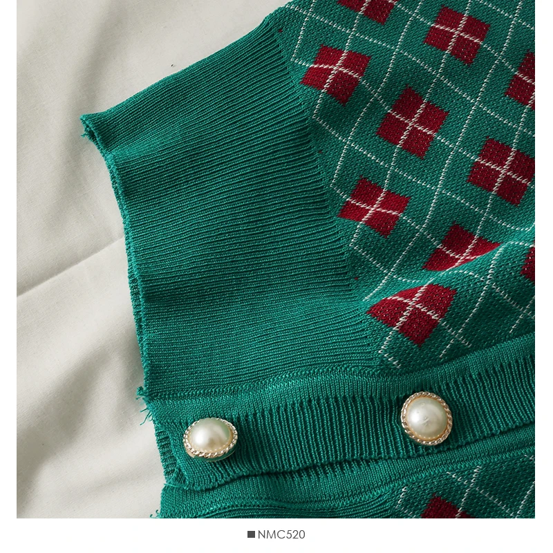 

Women Slim Bodycon V Neck Check Embroidery Knit Blouse Lady Sweet Casual Button Cardigan Top Girls Elegant Daily Basic Shirt