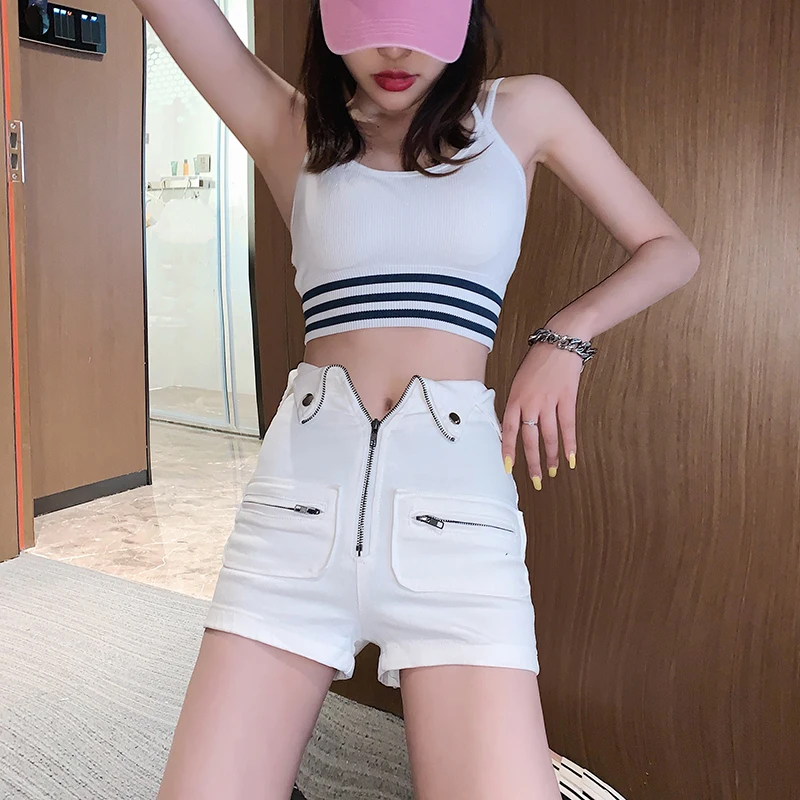 

Summer New Sexy Women Denim Shorts Jeans High Waist Falbala Thin Slim Bottom