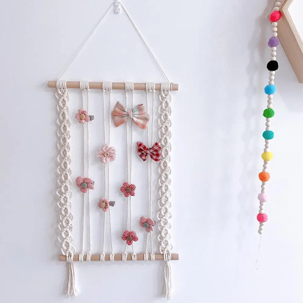 

Гобелен из макраме в скандинавском стиле с кисточками, хлопковая веревка, ручная вязка, полезный Подвесной Настенный гобелен, подвеска