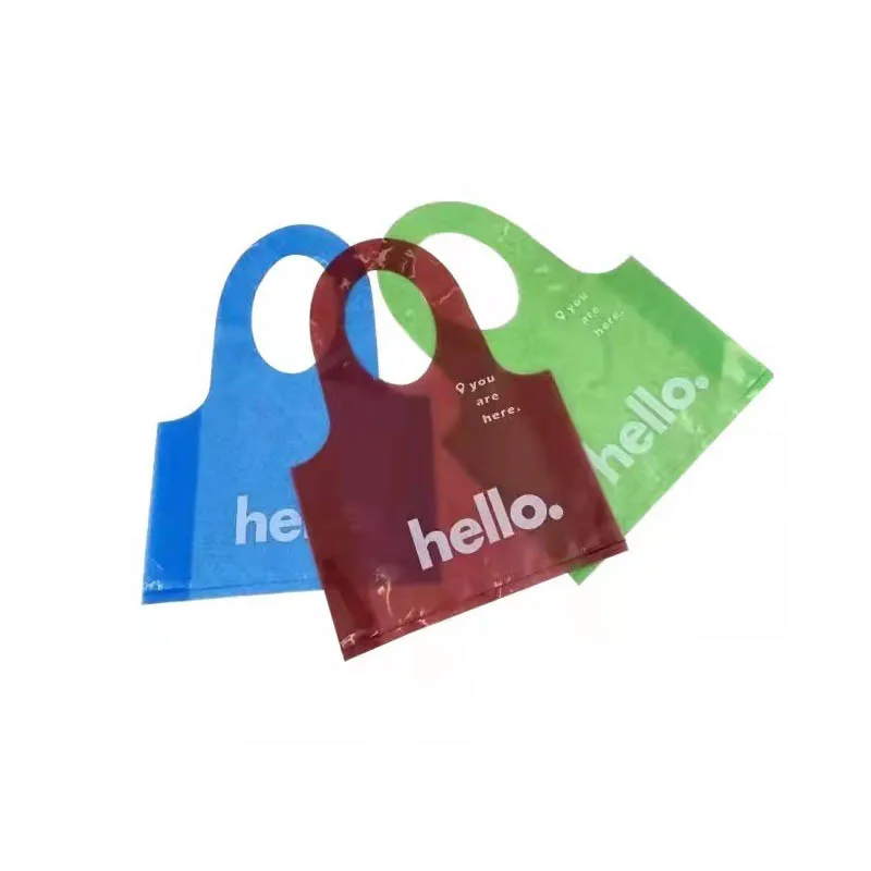 

25 шт. толстые большие пластиковые пакеты, синий зеленый кофе, пакеты для покупок с надписью, пластиковые подарочные пакеты с ручкой