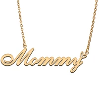 love heart mommy name necklace for women stainless steel gold silver nameplate pendant femme mother child girls gift