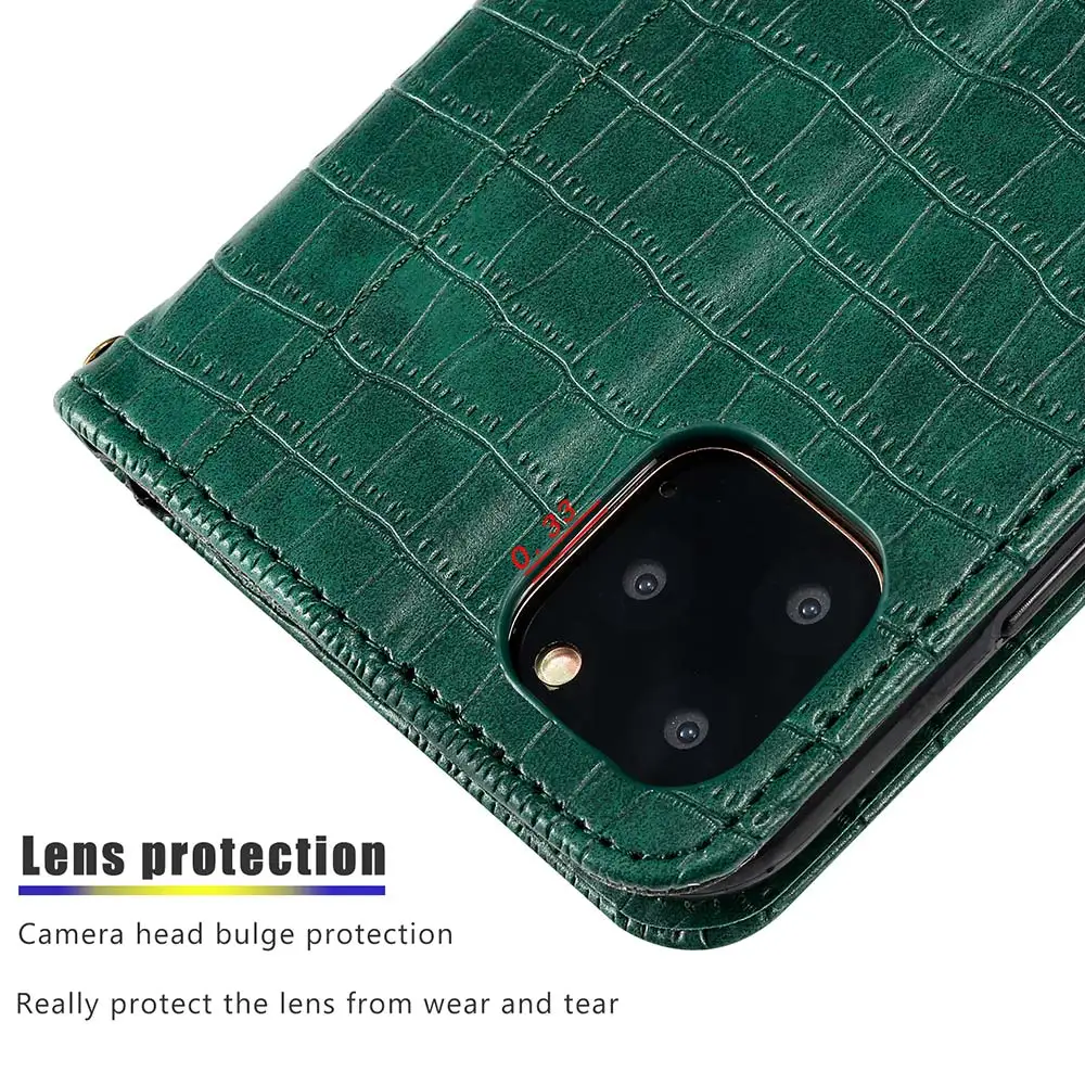 KISSCASE чехол-книжка с крокодиловым узором для iPhone 11 Pro Max Чехол-кошелек