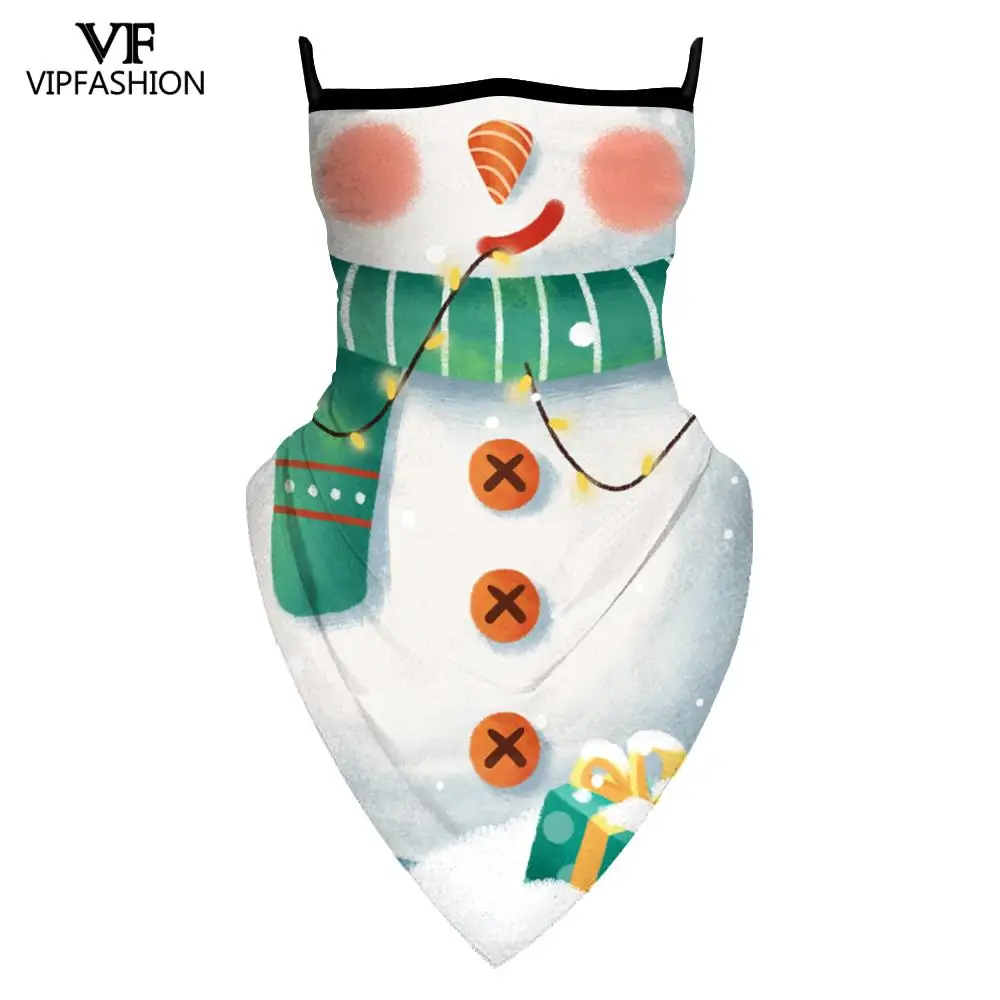 Бандана для взрослых с рождественским принтом модная треугольная маска на