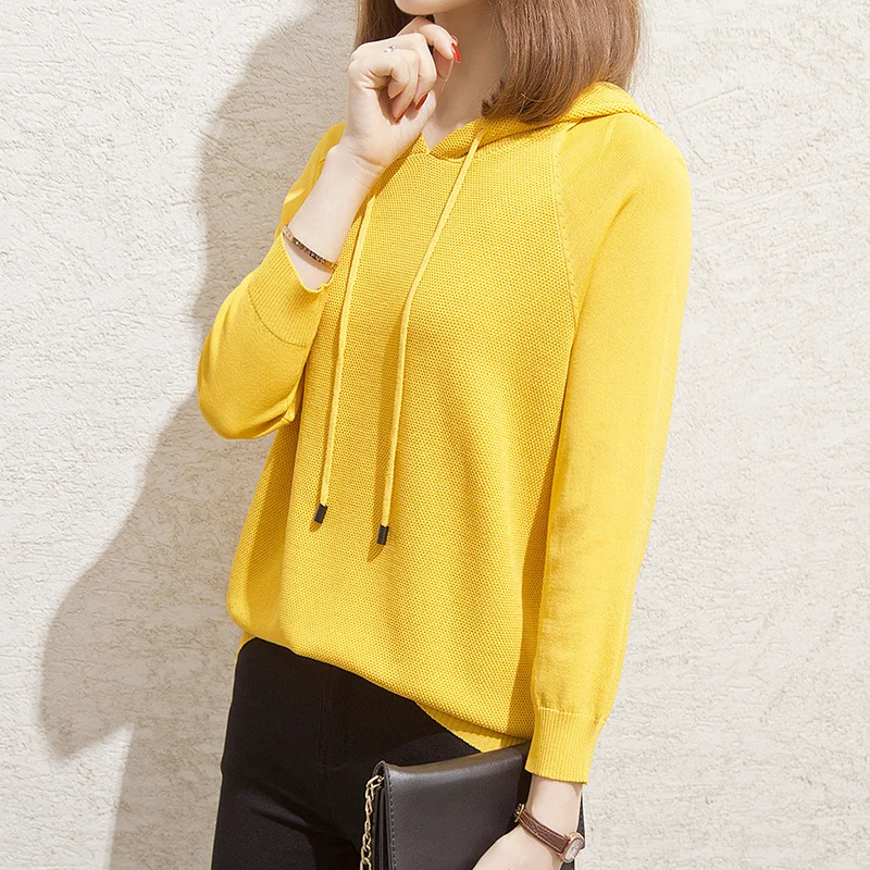 

Sweater Women Pullovers Autumn Casual Knitted Sweater Femme Pink Solid Jumper Knitwear Black