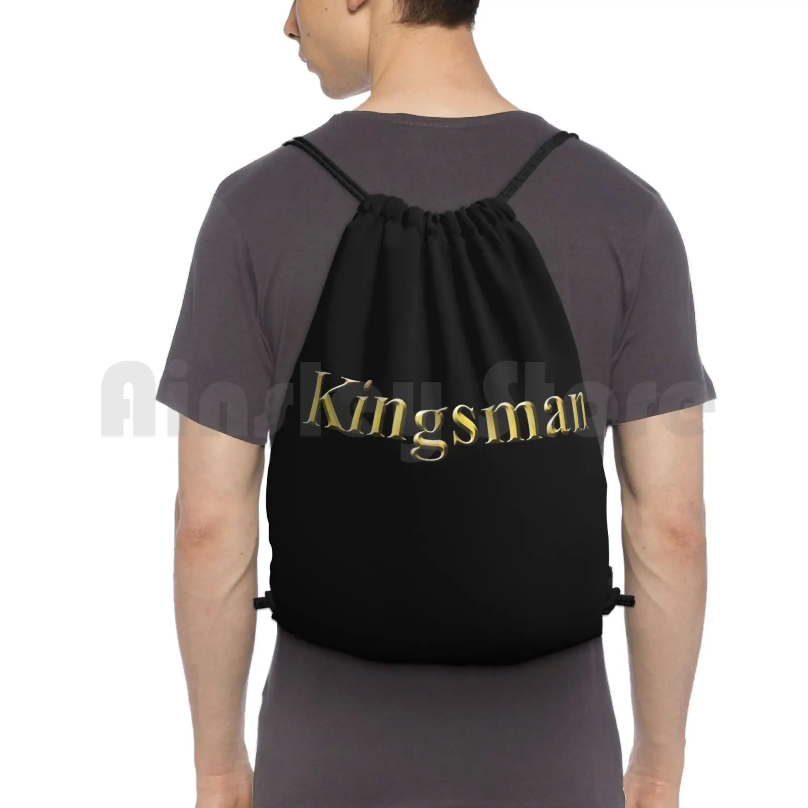 

Gold Kingsman Title Plain Backpack Drawstring Bags Gym Bag Waterproof Kingsman Kingsman Movie Kingsman The Secret Service