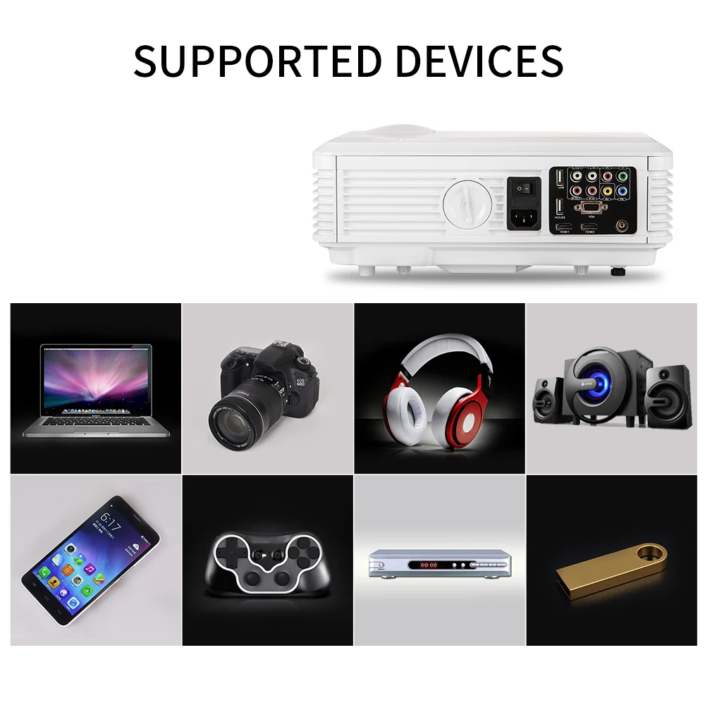 Caiwei A7W проекторы для домашнего кинотеатра 6000 люмен 180 Вт Led Поддержка HD