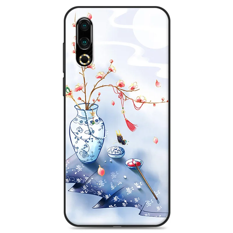 CAPAS For Meizu 16s Pro 16Xs Case Cover Soft Silicone Chinese Style Flower Pattern Phone Back 16sPro | Мобильные телефоны и