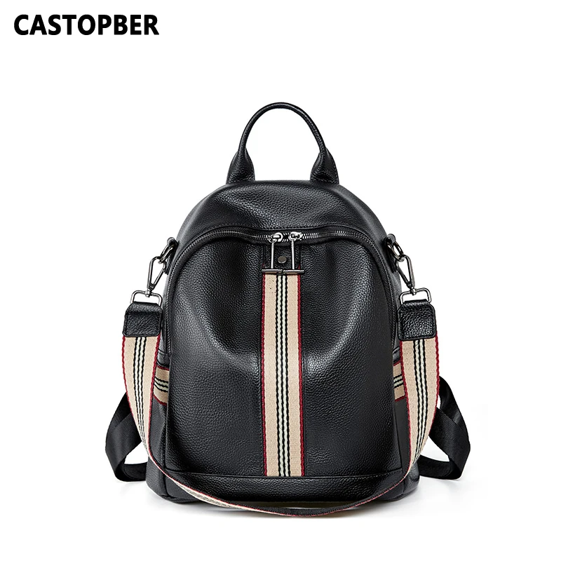 

Women Casual Cow Genuine Leather Convertible Backpack Shoulder Strap Bag Large Capacity Daypack Ladies Travel Purse Famous Brand