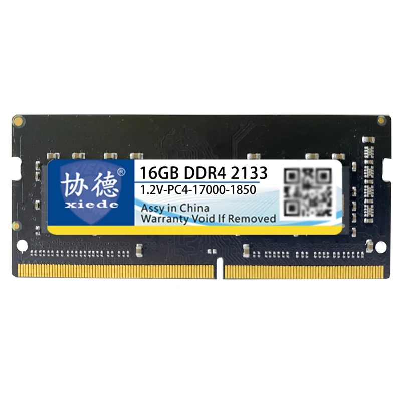 

Xiede X059 RAM DDR4 16GB RAM 2133MHz 1.2V 288PIN Computer Game Memory Bar Suitable for Laptop