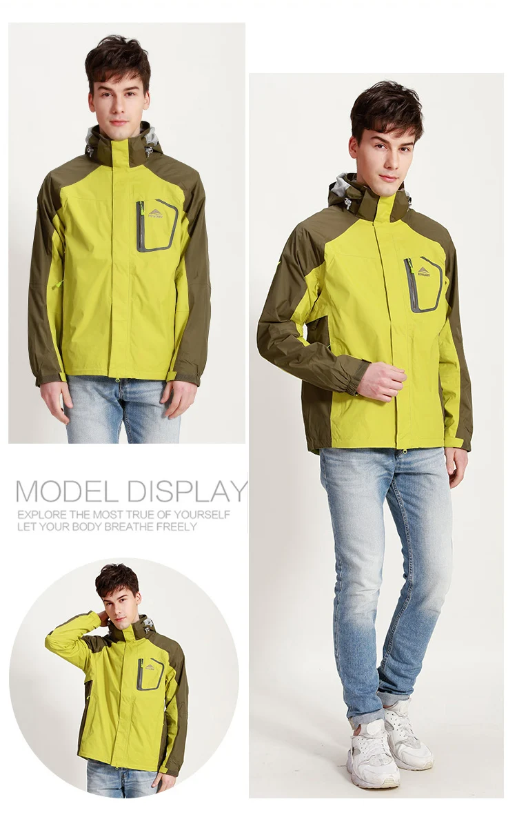 ROYALWAY New arrival Mens Hiking Windbreaker Camping Trekking Climbing Fishing Male Jackets Waterproof Coats RFOM1046E