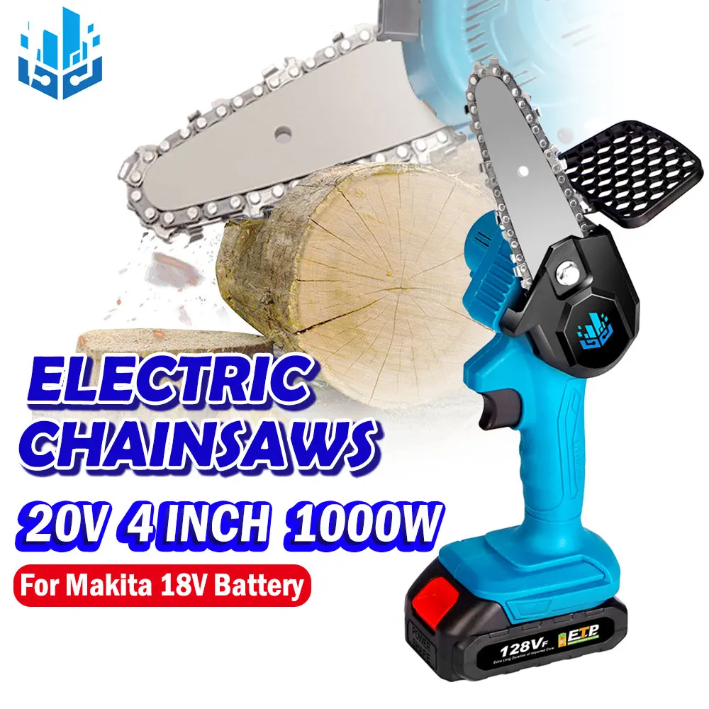 Беспроводная электрическая мини-пила для обрезки бензопилы 20 в 1000 Вт 4 дюйма