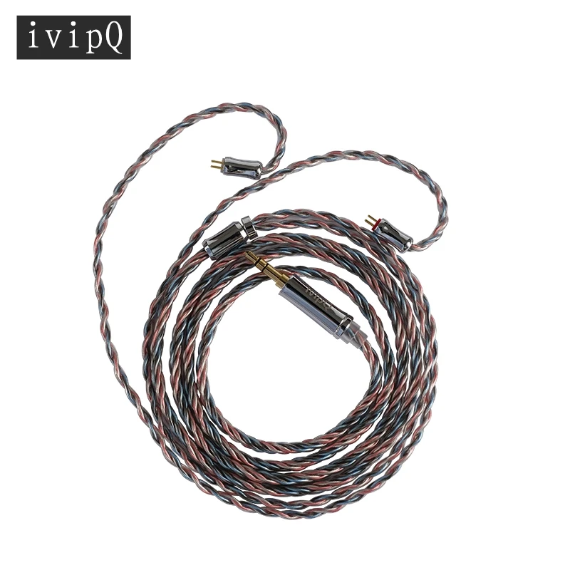 

ivipQ 4-Core Single Crystal Copper Silver-plated Earphone Cable 2.5/3.5/4.4mm Hearphone Plug,For STARLIGHT/BLON/BL01/BL03/BL05