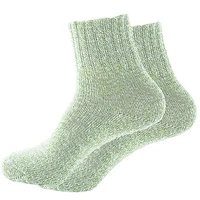 2 pairs women winter thicken warm soft woolen yarn solid color sports socks