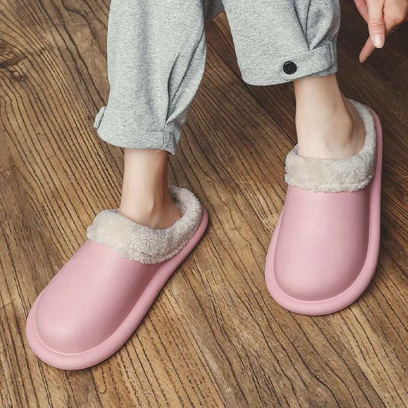 Женские зимние домашние тапочки мультяшная обувь нескользящая Мягкая зимняя