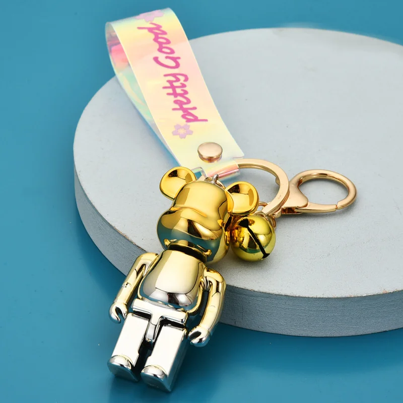 

Creative Acrylic Color Symphony Violent Bear Keychain Cartoon Cute Color Bear Key Holder Small Gift Keyring