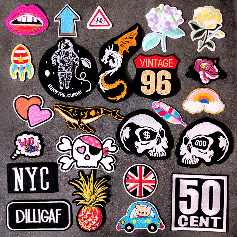 Винтажные 96 цветочных облаков патчи с утюгом вышивка детской одежды