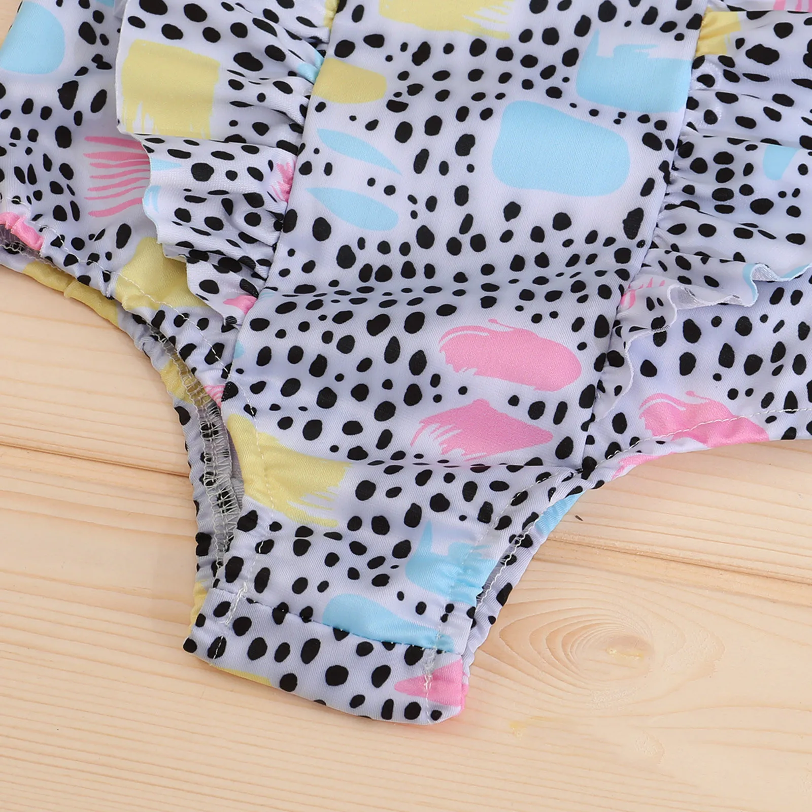 

2021 Summer happy baby Toddler Baby Girls One Piece Dot Printed Ruffles Swimsuit Swimwear baby kleidung