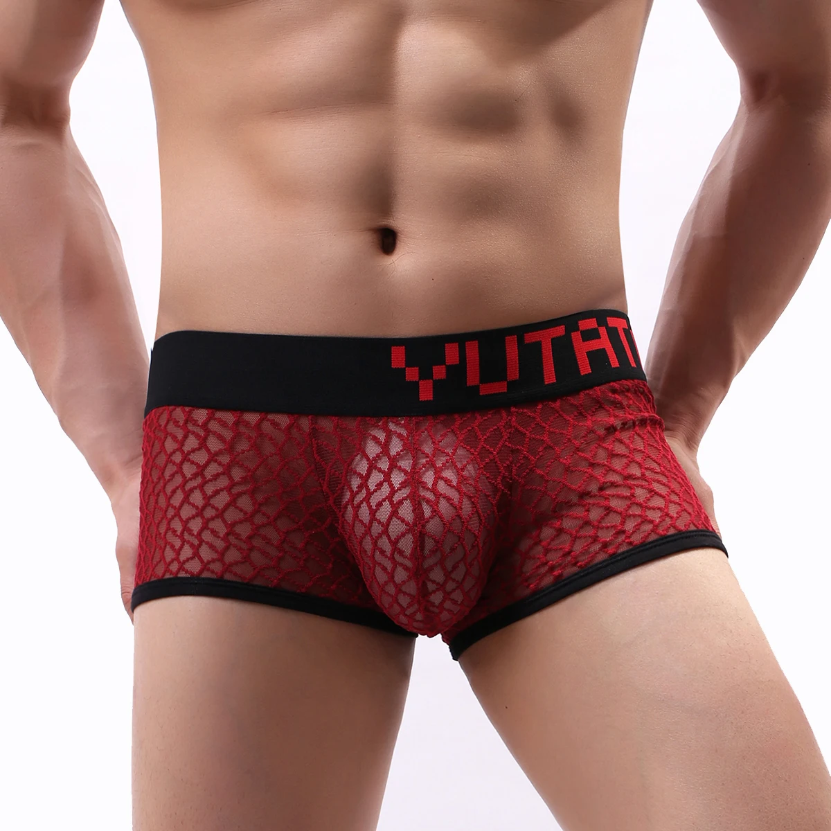 Мужское нижнее белье боксеры Мужские дышащие сетчатые мужские трусы сексуальные
