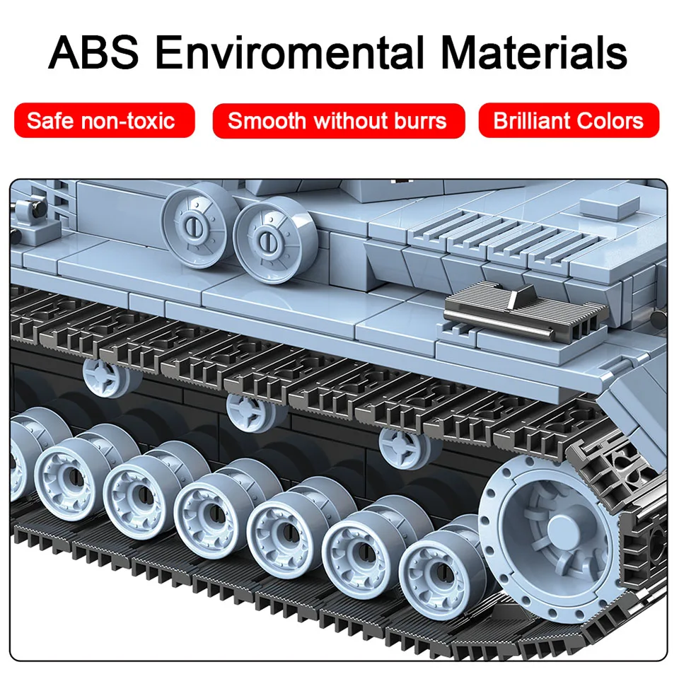 

Military German WW2 Medium Technic No.4 Tank Army City Soldier Police Weapon Building Blocks Set Children Gift Toys for Boys