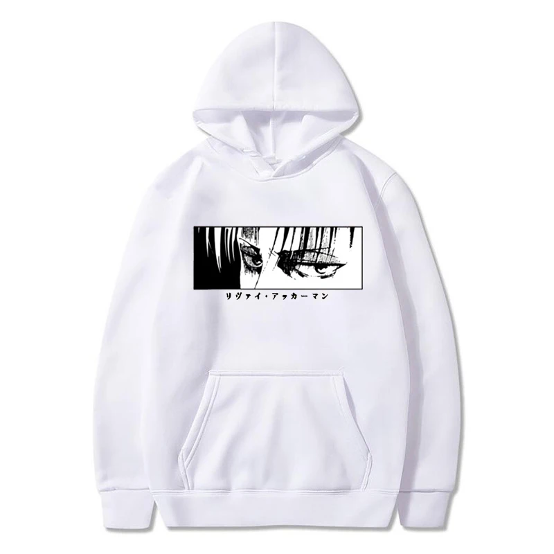 

Hot Japanese Anime Attack on Titan Hoodies Men Kawaii Cartoon Levi Titans Attack Graphic Streetwear Harajuku Sweatshirts Male