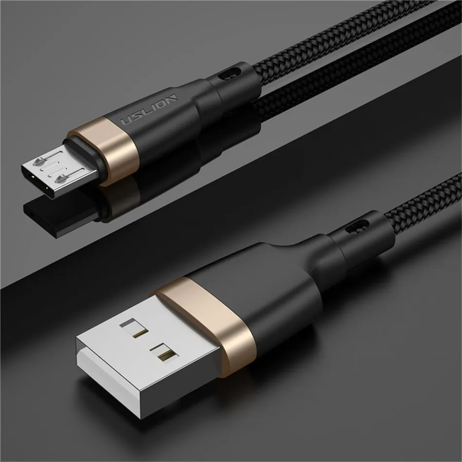 USLION 1 м 2 м кабель Micro USB 3A быстрое зарядное устройство для Xiaomi Redmi 4x Note 5a быстрое зарядное устройство кабель для передачи данных Microusb для samsung S7 Edge J7