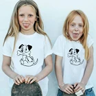 Disney 101 далматинец футболка женская обувь, Новый Винтажный стиль, маленький пятнистый Dogr принт в стиле Харадзюку для детей футболок для всей семьи семья сот ветствующие, одежда