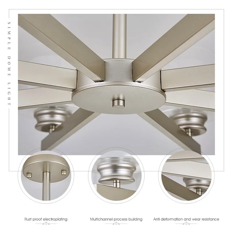 Серебряная Люстра LukLoy в простом стиле Подвесная лампа для гостиной современной