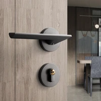 northern europe aluminum alloy black mute door lock for home bedroom hotel room modern simplicity doors handle split lock